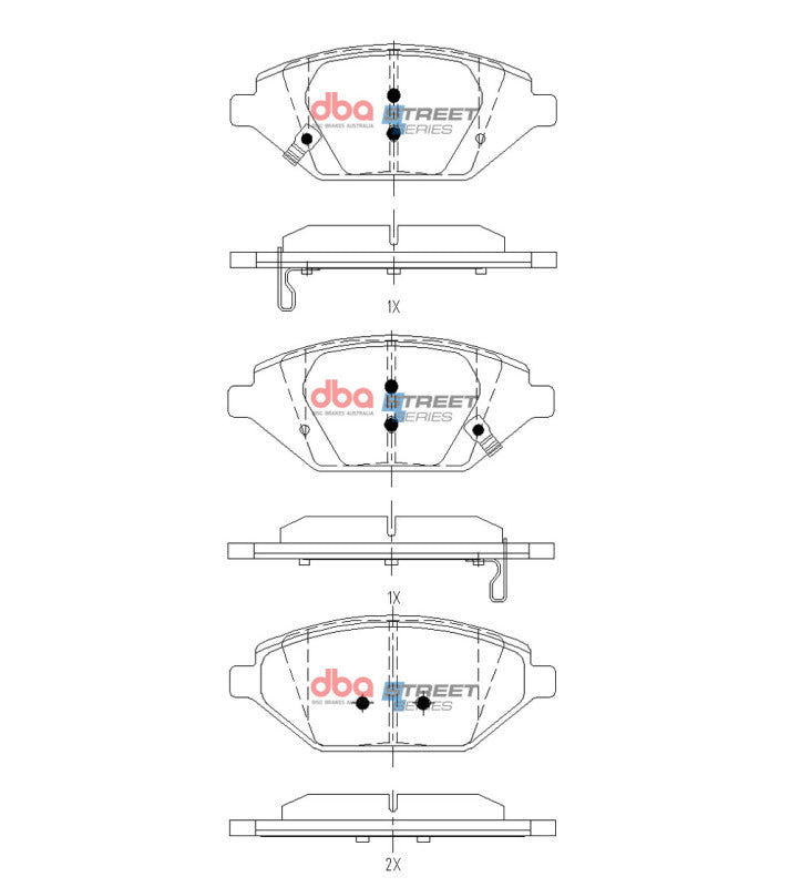 DBA 16-22 Chevrolet Spark Front Street Series Brake Pads