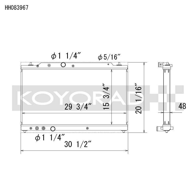 Koyo HH083967 for 23+ Honda Civic Type R (FL5) All Aluminum Radiator