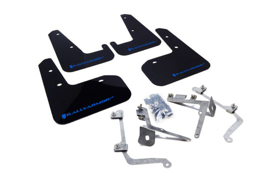 Rally Armor UR Mud Flaps - 2011-2014 Subaru Impreza - Black/Blue Logo - #MF19-UR-BLK/BL