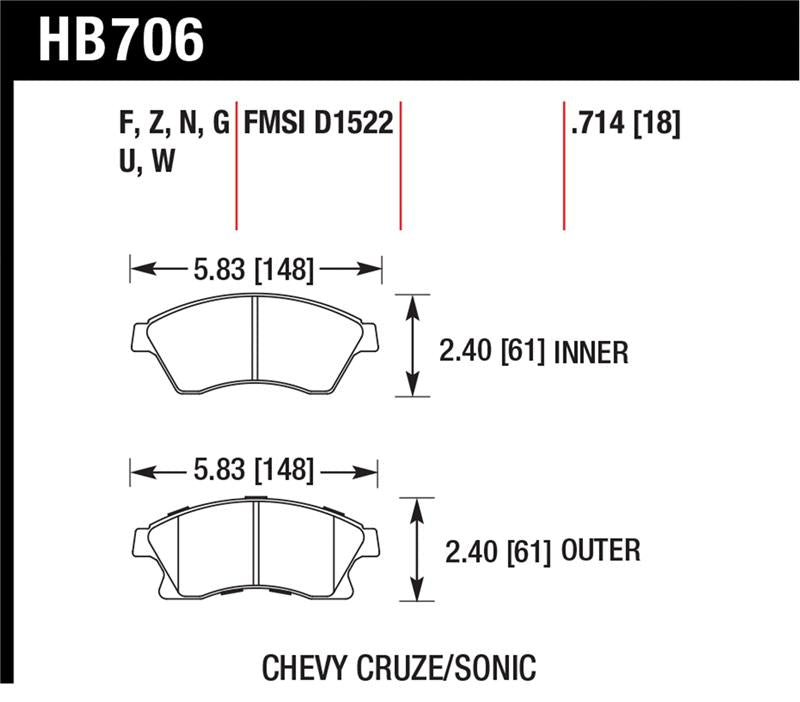 Hawk Performance HB706N.714 HP Plus Crossover Street/Motorsport Brake Pads