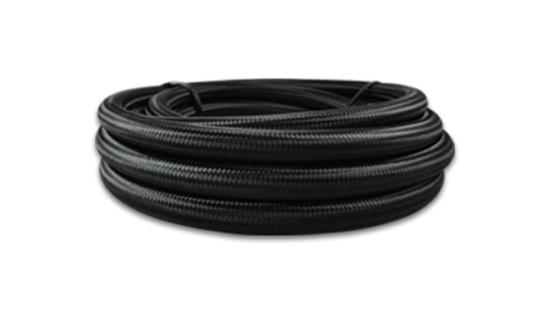 Vibrant -10 AN Black Nylon Braided Flex Hose w/PTFE liner (10FT long)