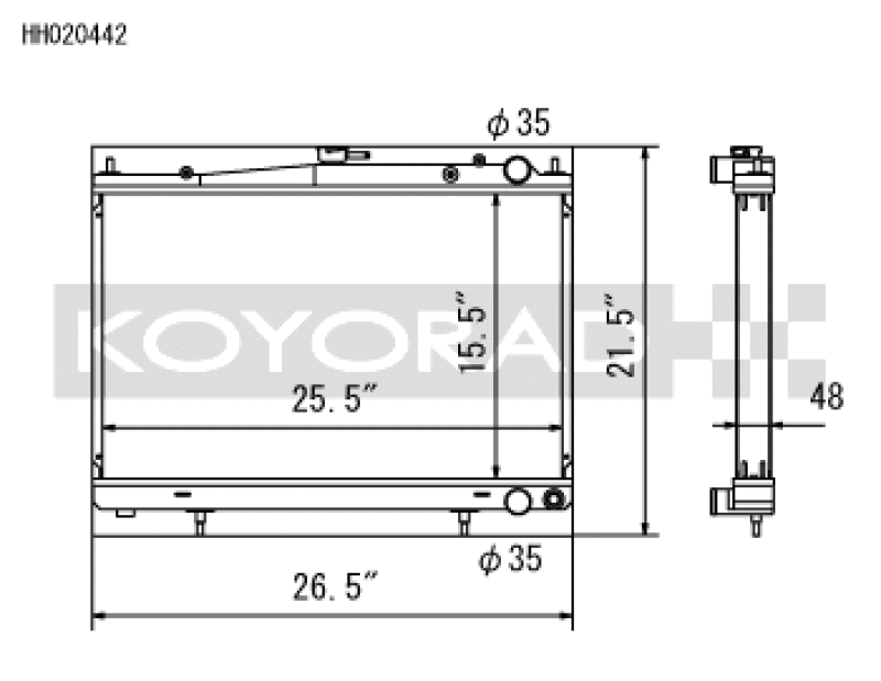 Koyo HH020442 for 94-98 Nissan Skyline GT-R/GT-S 2.6L Turbo Radiator