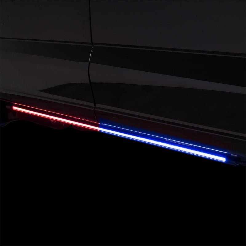 Putco for 2011-2023 Dodge Durango Blade Rocker Kits Sideliners - Red/Blue with White Override