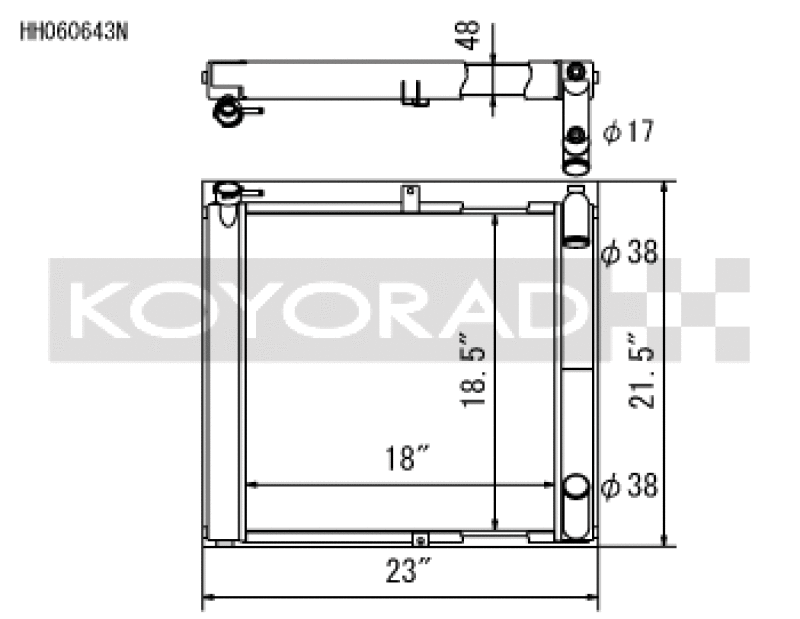 Koyo HH060643N for 89-92 Mazda RX-7 1.3L FC NA/Turbo (MT) N-FLO Technology Radiator