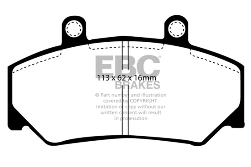 EBC 85-93 Volvo 740 2.1 (Bendix) Yellowstuff Front Brake Pads DP4800R
