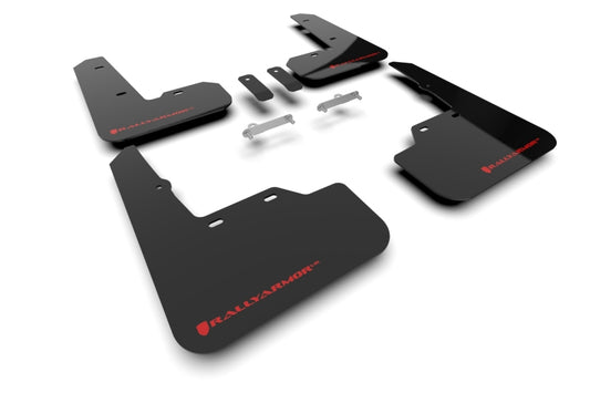 Rally Armor UR Mud Flaps - 2022-2025 Subaru WRX - Black/Red Logo - #MF92-UR-BLK/RD