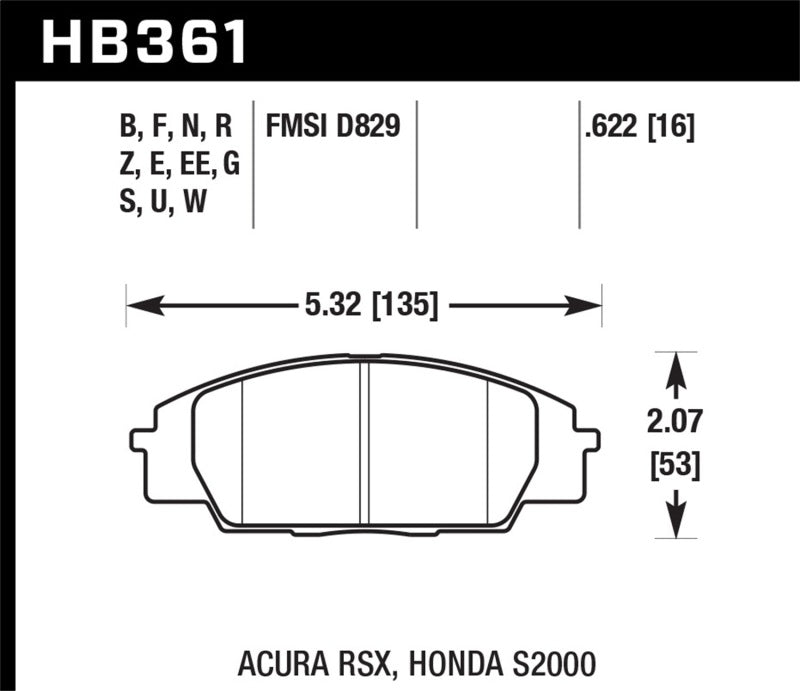 Hawk Performance HB361B.622 HPS 5.0 Street Brake Pads