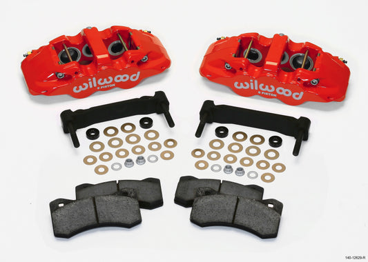 Wilwood AERO6 Front Caliper & Bracket Kit - Red 97-13 C5/C6 Corvette w/ OEM HD/Z51 Rotors - #140-12629-R