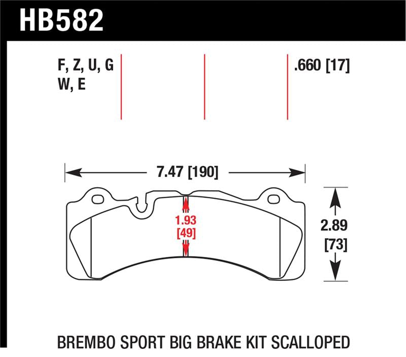 Hawk Performance HB582G.660 DTC-60 Motorsport Brake Pads
