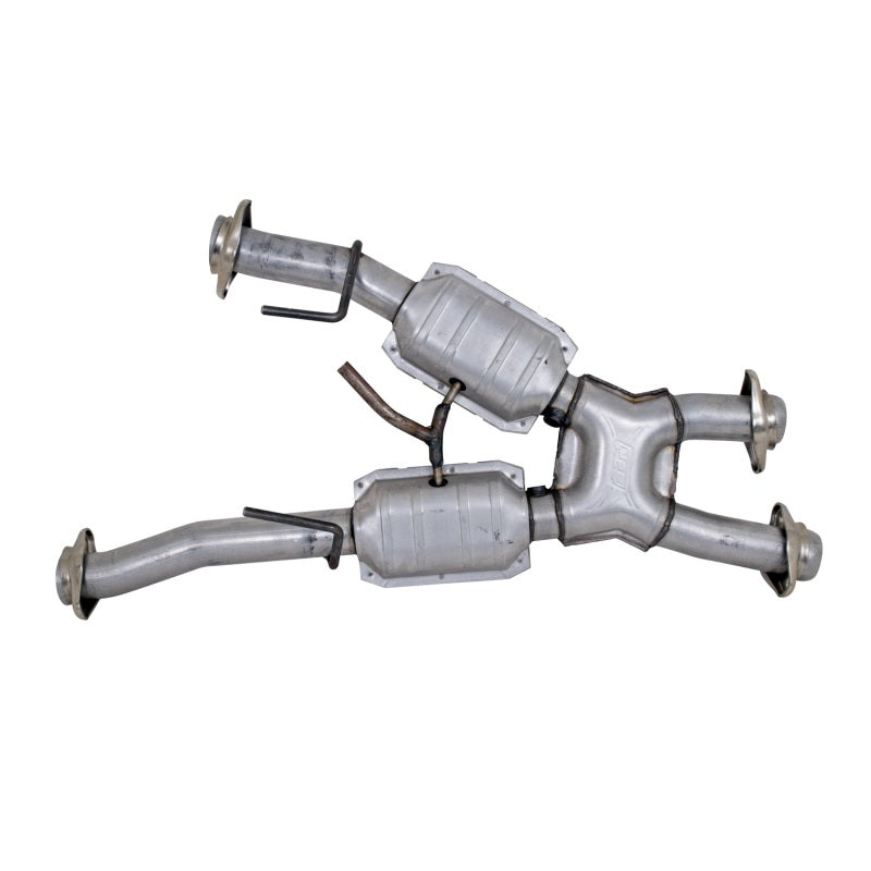 BBK Performance 1810 Short Mid X-Pipe with Catalytic Converters (2-1/2 in) for 1979-1993 Ford Mustang (5.0L) with BBK Automatic Long Tube Headers Automatic Transmission