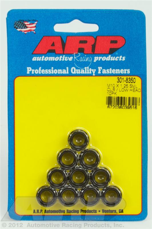 ARP 301-8350 M10x1.25 Small Collar/Low Head 12pt Nut Kit 8740 Chromoly (10)