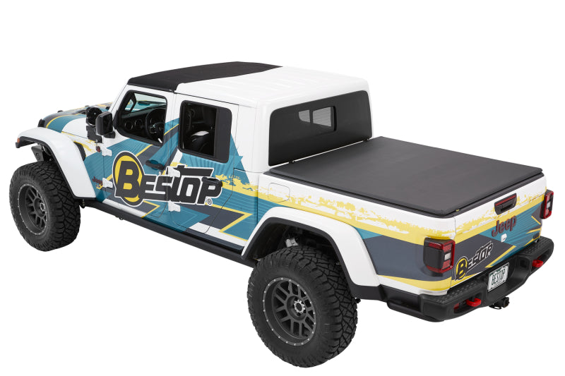 Bestop Fold Soft Tonneau - 20-26 for Jeep Gladiator For 5 Ft. Bed Ez (Black