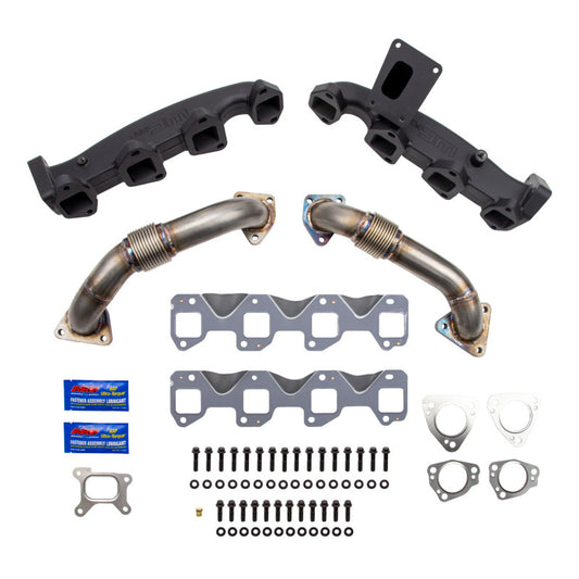 Wehrli Custom Fabrication WCF100226 Billet Exhaust Manifold & Stainless Up Pipe Kit for 2017-2026 Chevrolet Silverado / GMC Sierra 2500 HD / 3500 HD L5P Duramax