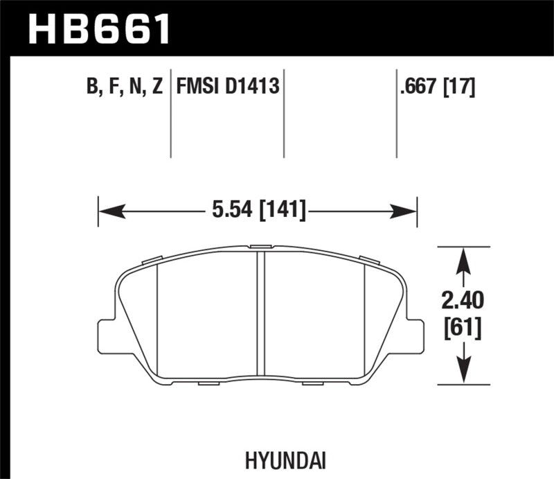 Hawk Performance HB661F.667 HPS Disc Brake Pad, Front