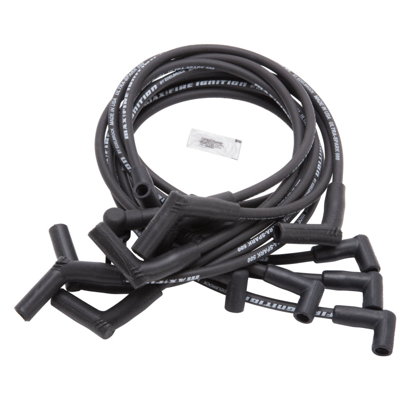Edelbrock 22704 Spark Wire Set SBF 1983-1996 500 Ohm Resistance Black (Set of 10)
