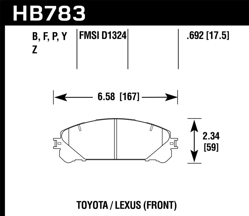 Hawk Performance HB783Z.692 Performance Ceramic Street Brake Pads