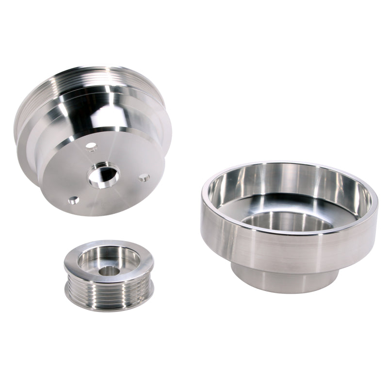 BBK Performance 1603 Underdrive Pulley Kit Billet Aluminum 3-Piece for 1988-1995 Chevrolet / GMC C1500 / K1500 / C2500 / K2500 (4.3L / 5.0L / 5.7L)