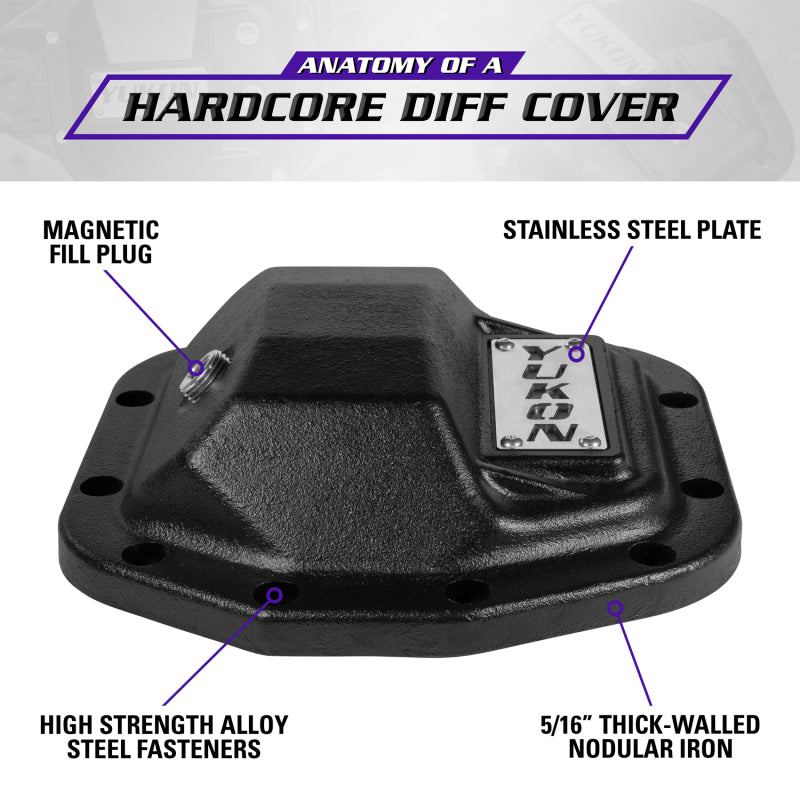 Yukon Gear & Axle YHCC-D35JL Hardcore Nodular Iron Cover for 2018 Jeep Wrangler JL Rear Dana 35