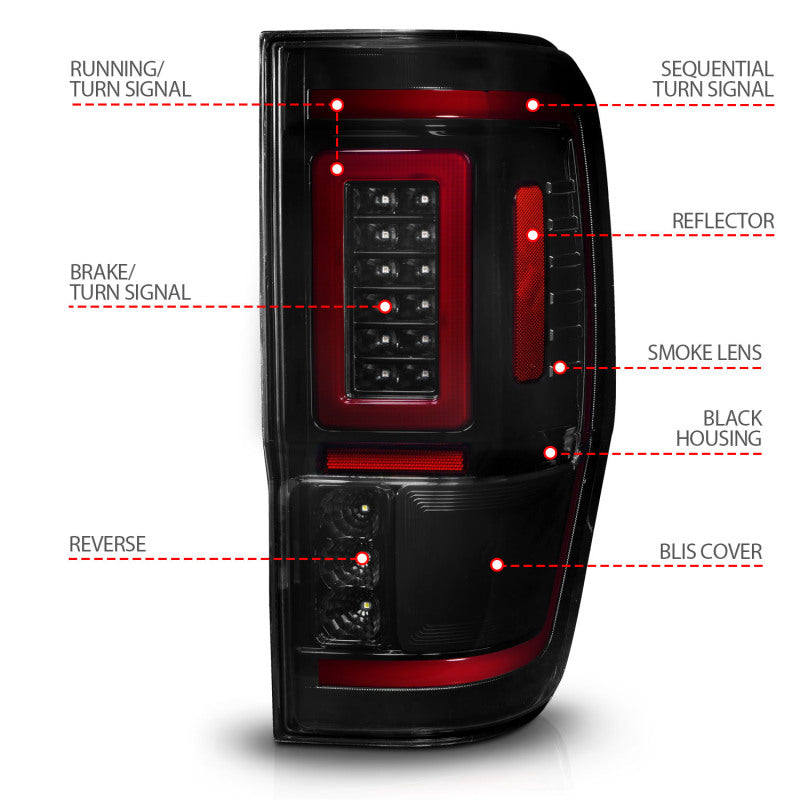ANZO 2019-2023 Ford Ranger LED Taillights