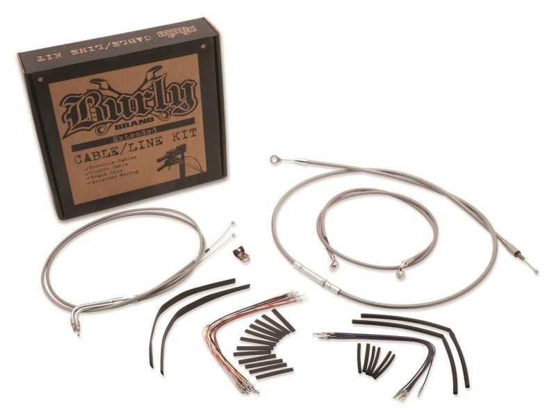 Burly Brand B30-1054 Control Kit 16 in Stainless Steel for 2007-2010 Harley-Davidson Softail