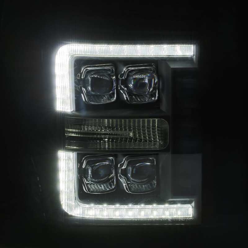 AlphaRex 880149 11-16 Ford F-350 SD NOVA LED Projector Headlights Plank Style Black w/Activation Light/Sequential Signal