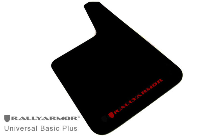 Rally Armor Basic Mud Flaps - Universal - Black/Red Logo - #MF20-BAS-RD