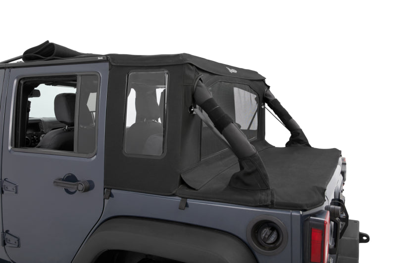 Bestop 07-18 Jeep Wrangler JK 4-Door Halftop Soft Top (Black Diamond)