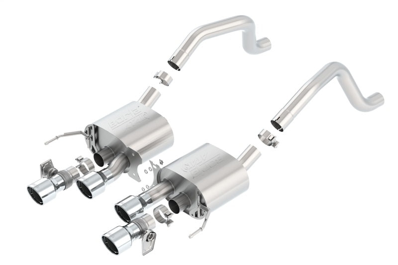 Borla 11903 15 Chevy Corvette C7 ZO6 6.2L w/o AFM w/ NPP ATAK Quad RD RL IC Tips Center Rear Exit Exhaust - #11903