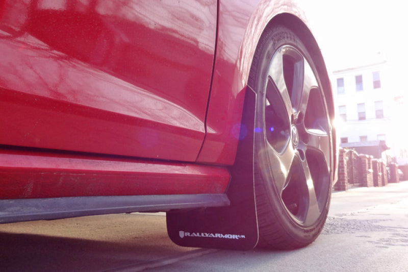 Rally Armor UR Mud Flaps - 2015-2018 Volkswagen GTI + 3 more fitments - Black/Red Logo - #MF37-UR-BLK/RD