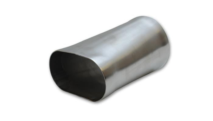 Vibrant 3.5in oval (Nominal) x 3.5in Round Transition adapter T304 SS 6in long