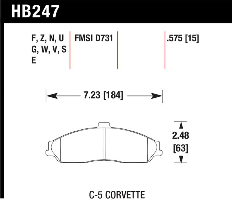 Hawk Performance HB247V.575 DTC-50 Motorsport Brake Pads