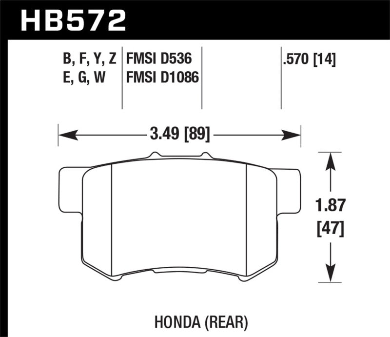 Hawk Performance HB572F.570 HPS Performance Street Brake Pads