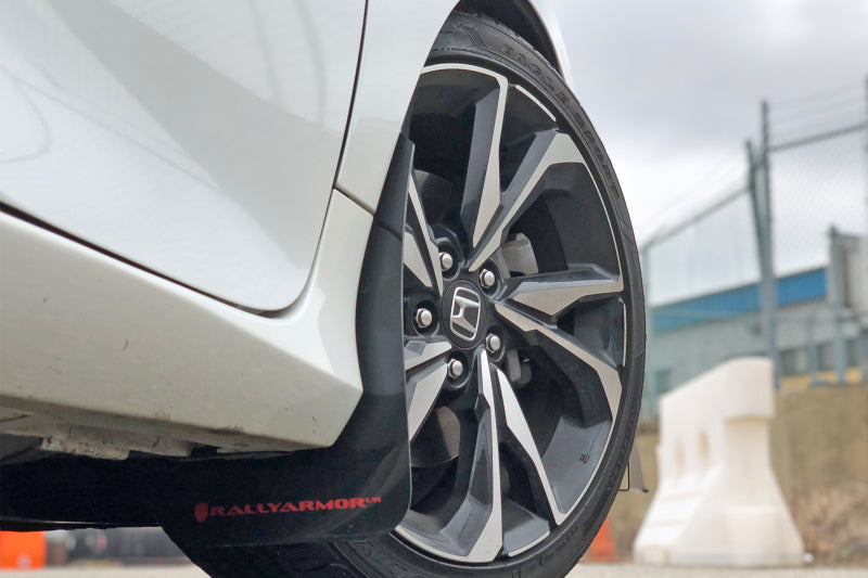 Rally Armor UR Mud Flaps - 2016-2020 Honda Civic - Black/Red Logo - #MF50-UR-BLK/RD