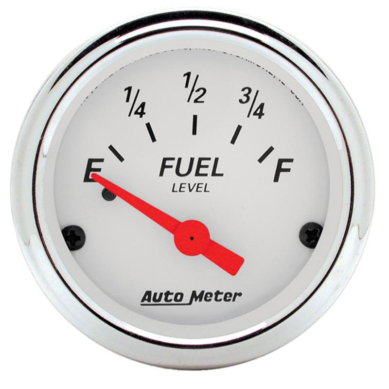 AutoMeter 1315 Arctic White 52mm 0-90 Ohm Short Sweep Electric Fuel Level Gauge
