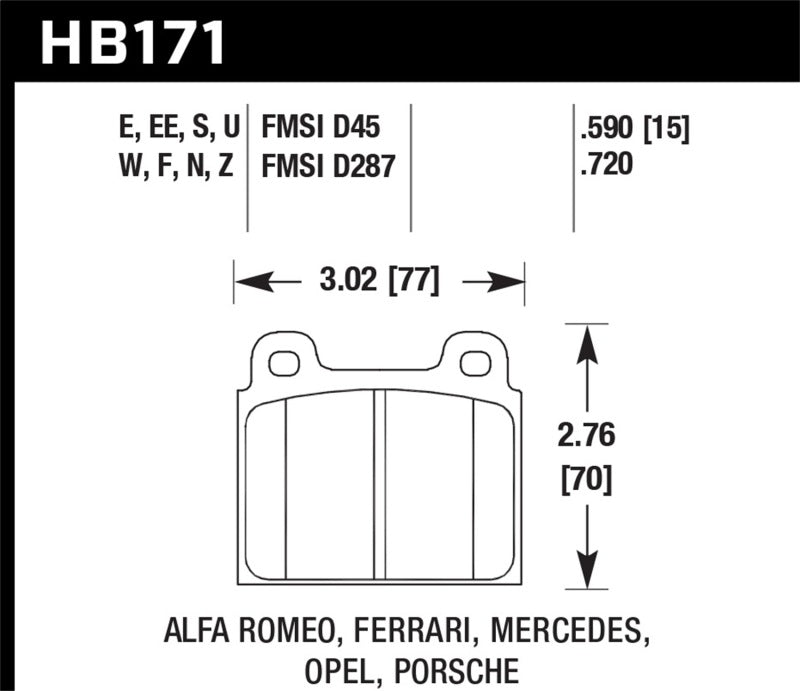 Hawk Performance HB171F.590 HPS Performance Street Brake Pads