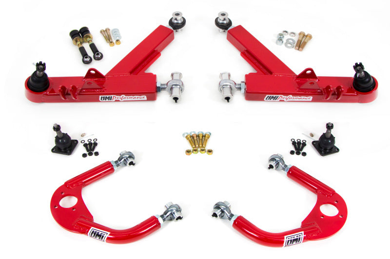 UMI Performance 231410-R A-Arms Double Shear Boxed Lower/Adjustable Upper Red