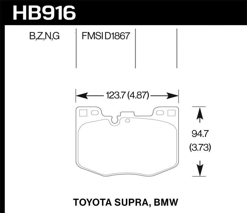 Hawk Performance HB916G.740 DTC-60 Motorsport Brake Pads
