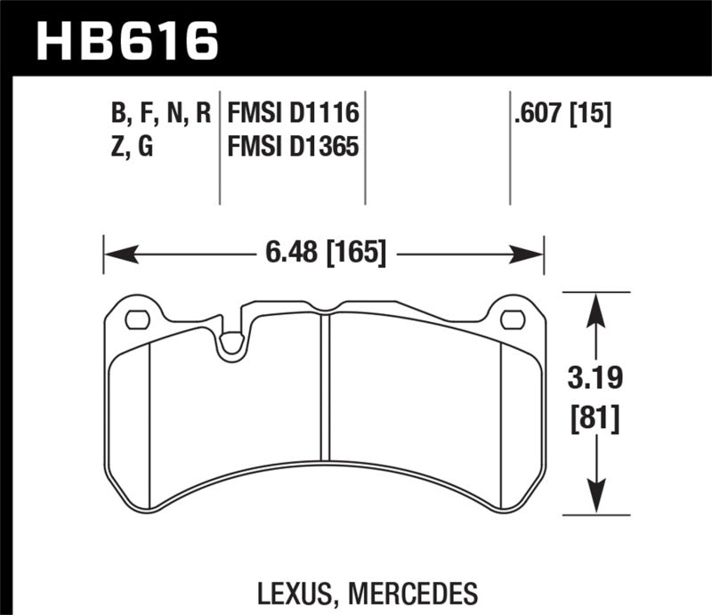 Hawk Performance HB616N.607 HP Plus Crossover Street/Motorsport Brake Pads