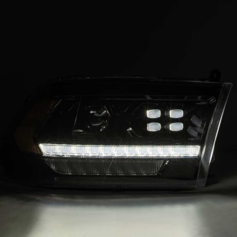 AlphaRex 880524 09-18 Dodge Ram 1500 HD PRO-Series Projector Headlights Plank Style Alpha Black w/Sequential Signal/DRL