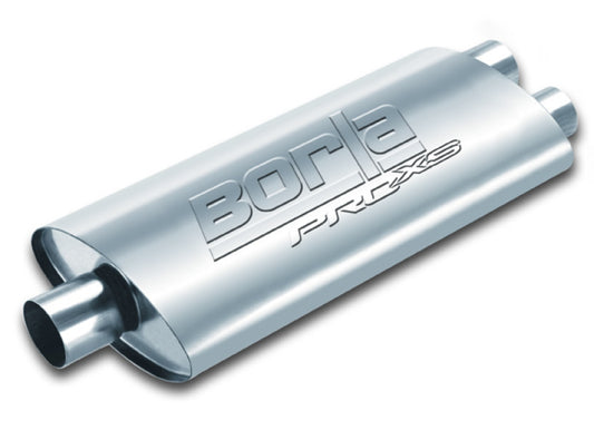 Borla 40349 Pro-XS 3in, 2-1/2in, 19in x 9-1/2in x 4in Oval Cen/Dual Turbo XL Muffler - #40349
