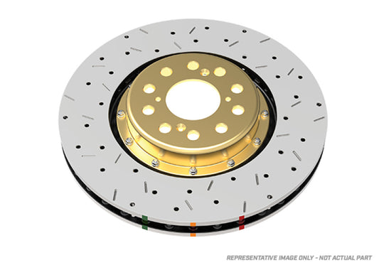 DBA 16+ Chevy Camaro ZL1 Front Drilled/Slotted 5000 Series 2 Piece Rotor Assembled w/ Black Hat