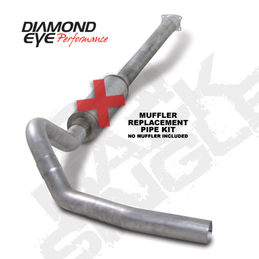 Diamond Eye K4110A-RP 4in Cat-Back Exhaust Muffler Replacement Pipe - 2001-2005 Chevrolet Silverado 2500 HD/3500; 2001-2005 GMC Sierra 2500 HD/3500 | Aluminized