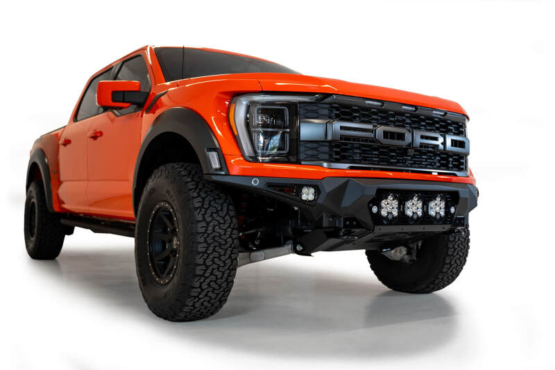 Addictive Desert Designs for 2021+ Ford Raptor Bomber Front Bumper w/ 3 Baja Designs LP6 Light Mounts