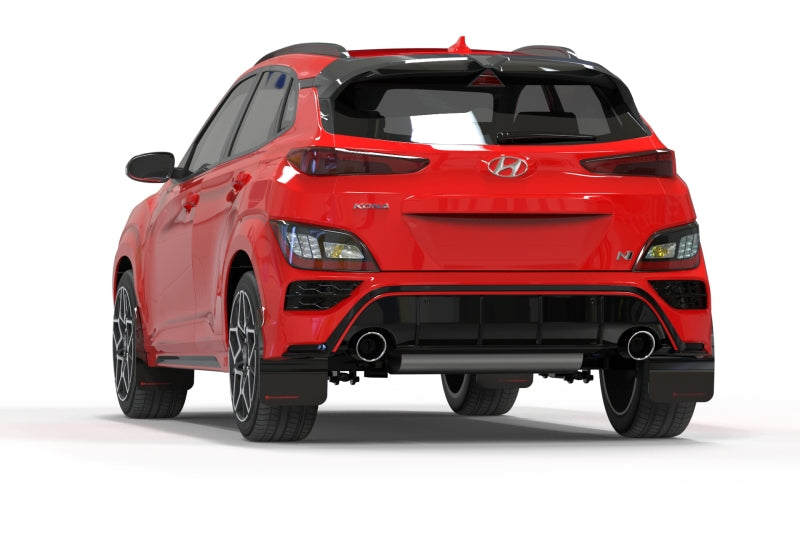 Rally Armor UR Mud Flaps - 2022-2023 Hyundai Kona N - Black/Red Logo - #MF83-UR-BLK-RD