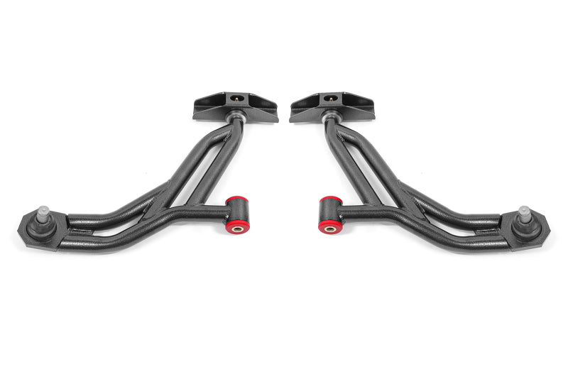 BMR 10-14 Ford Mustang Adj. Lower A-Arms Delrin/Rod End with 19mm STD. Ball Joint - Black Hammertone