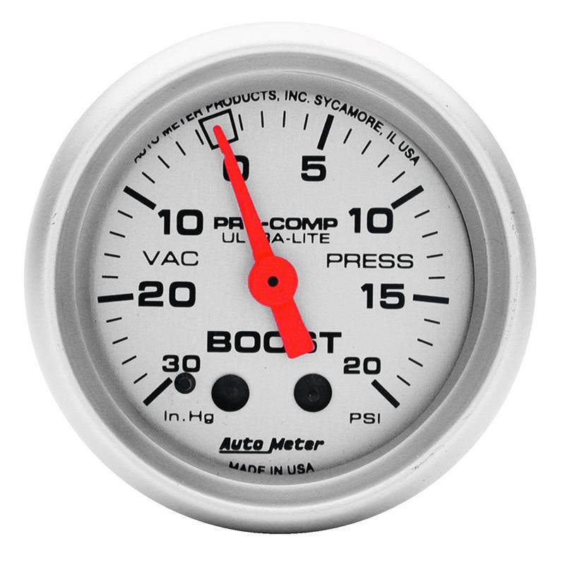 AutoMeter 4301 Ultra-Lite 52mm 20 PSI Mechanical Boost Gauge