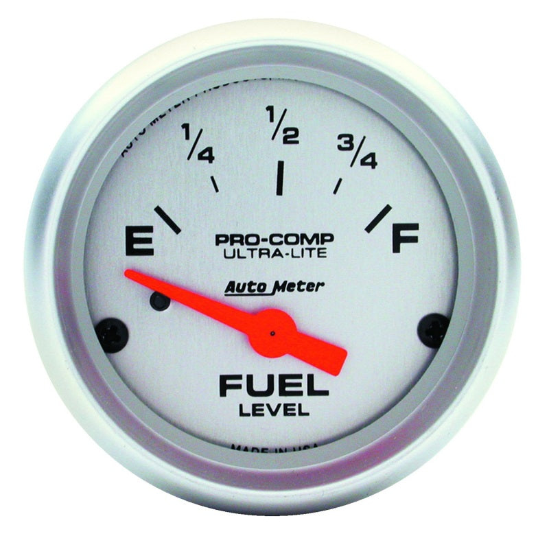 AutoMeter 4319 Ultra-Lite 52mm 73-10 Ohm Short Sweep Electric Fuel Level Gauge