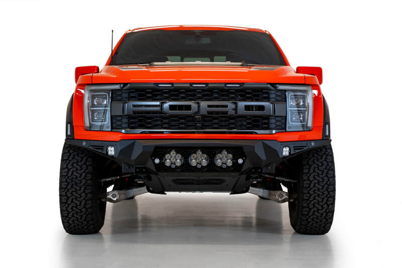 Addictive Desert Designs for 2021+ Ford Raptor Bomber Front Bumper w/ 3 Baja Designs LP6 Light Mounts