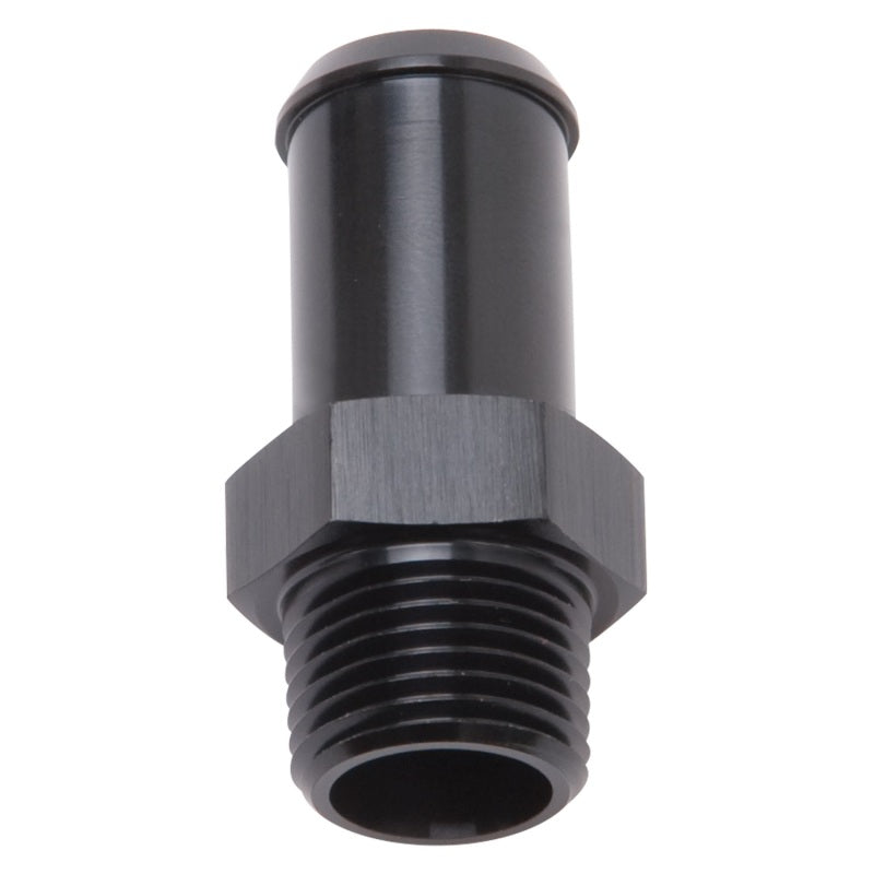 Edelbrock 8187 Hose End Straight 3/8 in NPT to 5/8 in Barb Black Anodized