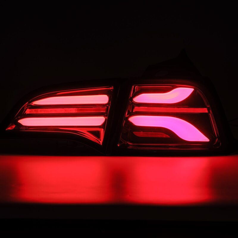 AlphaRex 601010 17-22 Tesla Model 3 PRO-Series LED Tail Lights Jet Black w/Sequential Signal